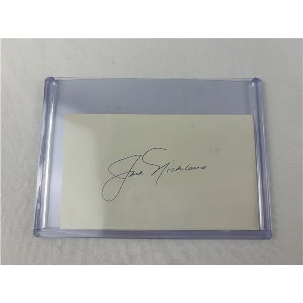 Jack Nicklaus Autographed Index Card