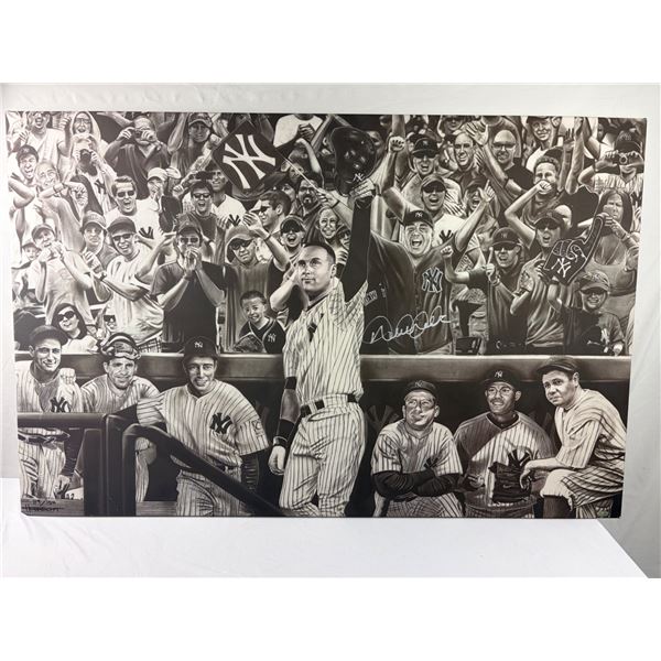 Derek Jeter Signed Yankees Legends In Dugout