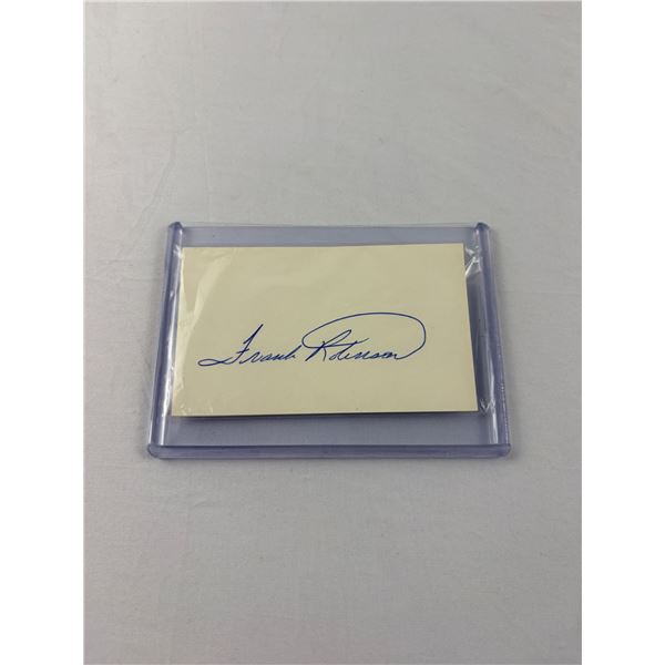 Frank Robinson Autographed Index Card