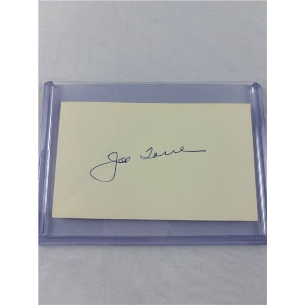 Joe Torre Autographed Index Card
