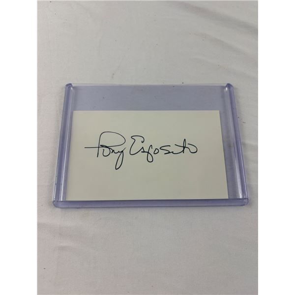 Tony Esposito Autographed Index Card