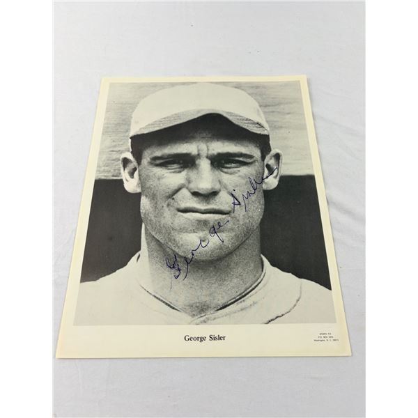 George Sisler Signed Picture