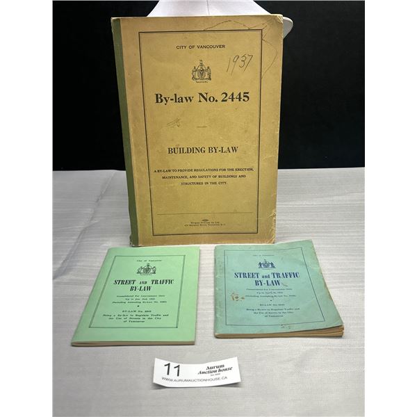 3 Vancouver City By-Law Books 1937 + 1950s