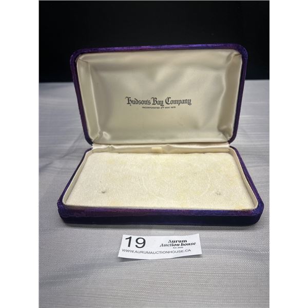 1930s Hudsons Bay Large Velvet Jewelry Box