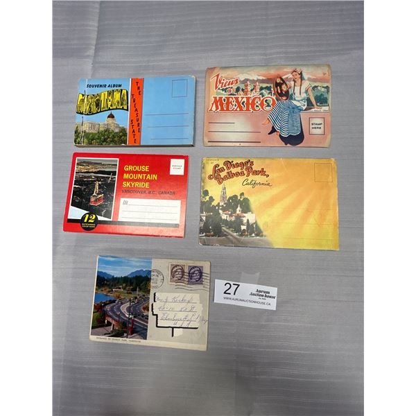 5 Vintage Postcard Folders Including Grouse Mt