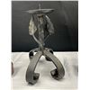 Image 2 : A Cast Iron Candle Stick Plus Matching Candle Holders