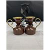Image 3 : A Cast Iron Candle Stick Plus Matching Candle Holders