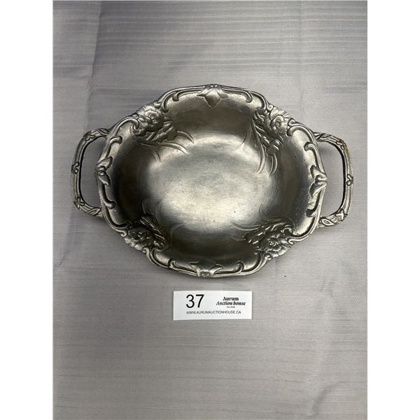 An Antique European Pewter Art Nouveau Serving Dish