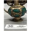 Image 2 : Antique Silver Turqoise Teapot Chinese