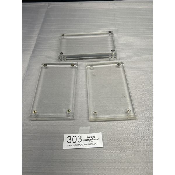 3x Acrylic Slabs for Collector cards