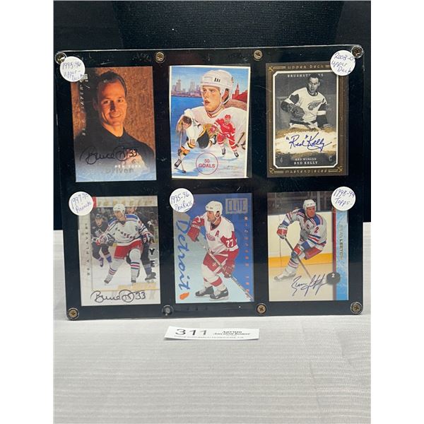 Display of 6 Limited Edition Hockey Cards