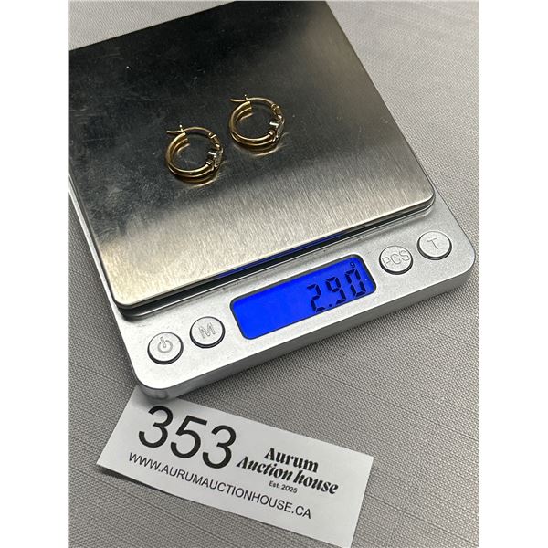 2.9g 10K Gold Hoop Rings