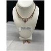 Image 1 : Vintage Pink Rhinestone Necklace and Earrings made with RCMP logos