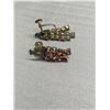 Image 4 : Vintage Pink Rhinestone Necklace and Earrings made with RCMP logos