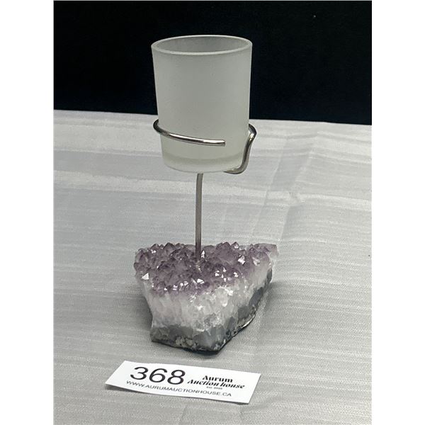 A Nice Looking Amythest Candle Holder