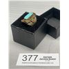 Image 1 : Vintage size 9.5 Statement Saddle Ring with Turqoise Stone