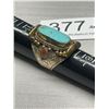 Image 2 : Vintage size 9.5 Statement Saddle Ring with Turqoise Stone