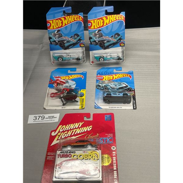 Lot of 4 Hotwheels, 2 Treasure Hunt and  Johnny Lightning in Package