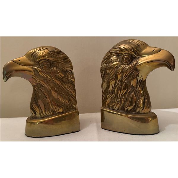 Brass Eagle Head Bookends