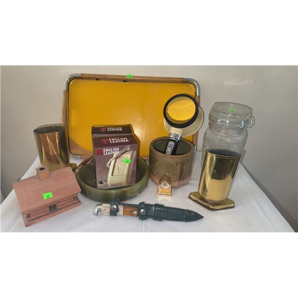 Household and Collectible Lot Including English Leather Soap, and more
