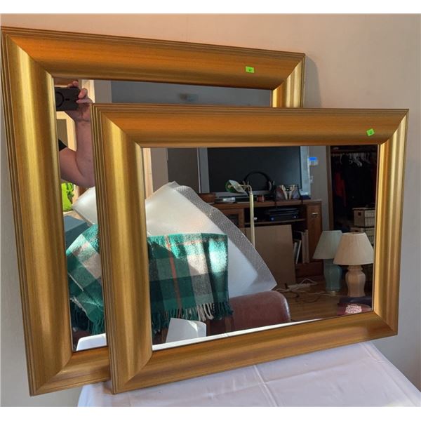 Rectangular Gold Tone Wall Mirrors