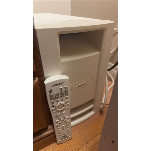 Bose White Surround Sound System with Wall-Mounted Speakers and Subwoofer