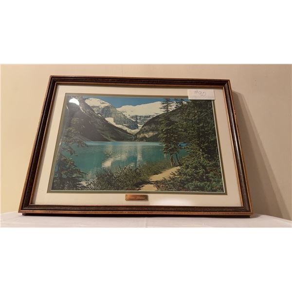Framed Lake Louise Colour Print with Mat and Nameplate