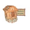 Image 1 : Handcrafted Wooden Log Cabin Miniature With "God Bless Our Home" Sign