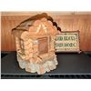 Image 2 : Handcrafted Wooden Log Cabin Miniature With "God Bless Our Home" Sign