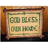 Image 7 : Handcrafted Wooden Log Cabin Miniature With "God Bless Our Home" Sign