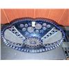Image 5 : Cobalt Blue Cut to Clear Glass Bowl with Floral and Geometric Designs