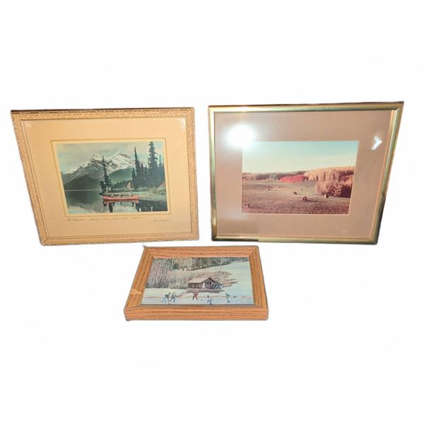 3 Framed Artworks Including Lake Louise Jasper Park Alberta Print