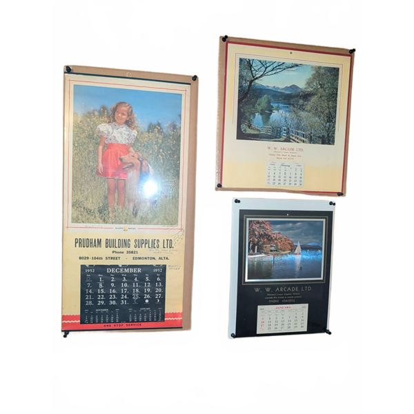 Three Mid-20th Century Canadian Advertising Calendars