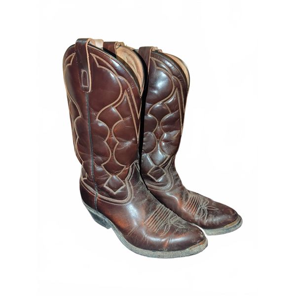 E.E. Jennings Men's Size 10 Brown Leather Cowboy Boots