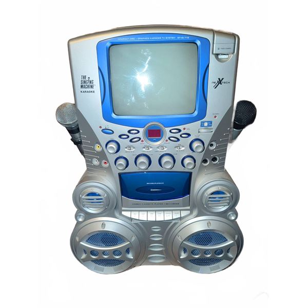 Singing Machine STVG-718 Karaoke System with Screen, Mics, CDs, Manuals
