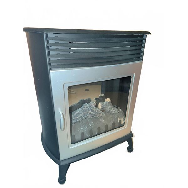DBL-2000 Electric Fireplace Heater, Black & Silver, Freestanding