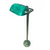 Image 1 : Brass Floor Lamp With Green Glass Banker-Style Shade