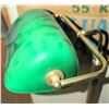 Image 4 : Brass Floor Lamp With Green Glass Banker-Style Shade