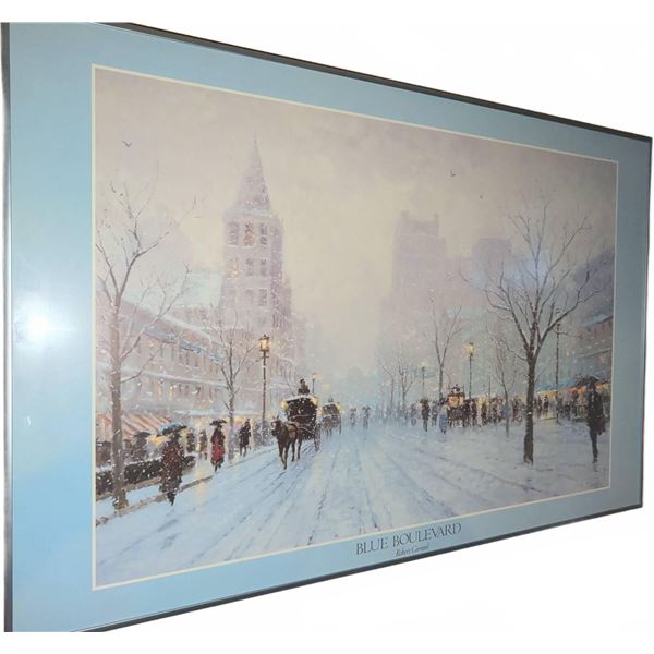 Robert Girrard "Blue Boulevard" Framed Art Print