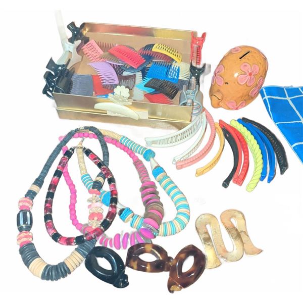 Costume Jewellery, Hair Accessories, and Ceramic Piggy Bank