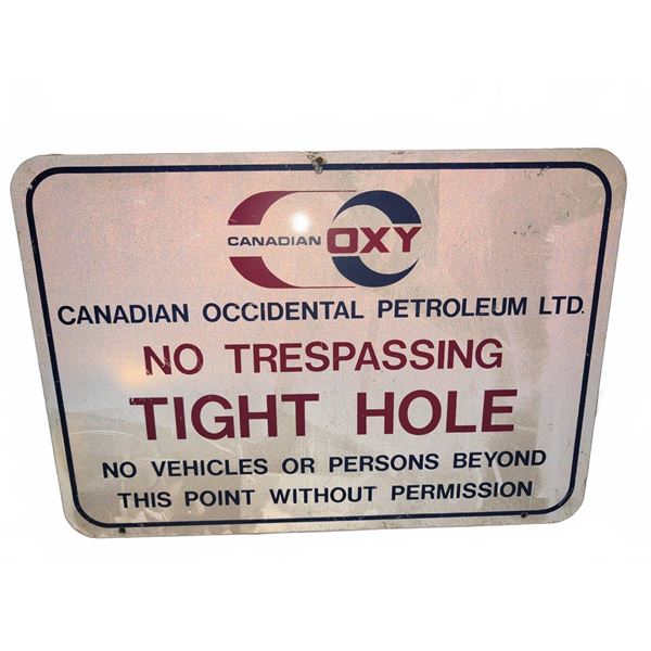 Canadian Occidental Petroleum Ltd. OXY No Trespassing Metal Sign