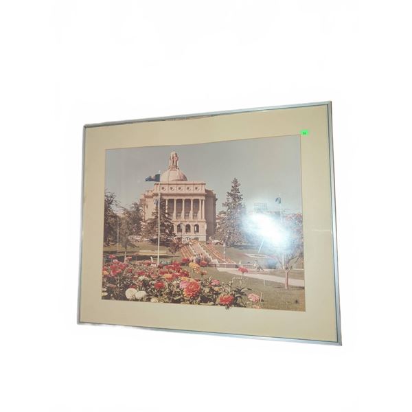Framed Colour Print of Alberta Legislature Building