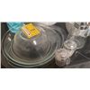 Image 2 : Kitchenware Lot with CorningWare, Nesting Bowls, Tetley Teapot, and Assorted Glassware