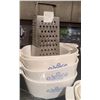 Image 3 : Kitchenware Lot with CorningWare, Nesting Bowls, Tetley Teapot, and Assorted Glassware