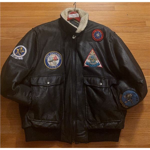 U.S. Navy Type G-7 Leather Flight Jacket with Patches, Size L/G