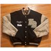Image 1 : Eddie Bauer Wool and Leather Varsity Jacket, EB Patch, Men’s Size Large