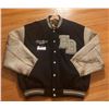 Image 2 : Eddie Bauer Wool and Leather Varsity Jacket, EB Patch, Men’s Size Large