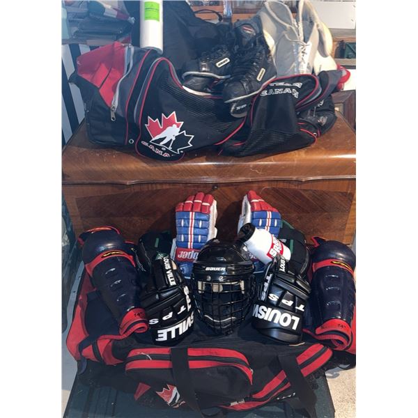 Team Canada Youth Hockey Equipment Set with Bag and Skates