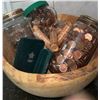 Image 1 : Canadian Pennies in Glass Jars and Rolls