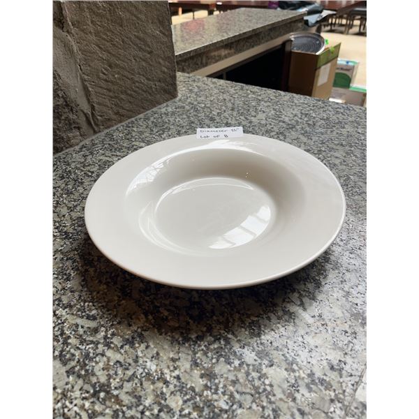 Lot of 8 - White Circular Dining Bowls, 11â€